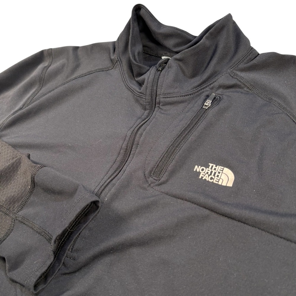 The North Face Men's Black Quarter‎ Zip Pullover Athletic Sweatshirt Sz L TNF